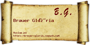 Brauer Glória névjegykártya